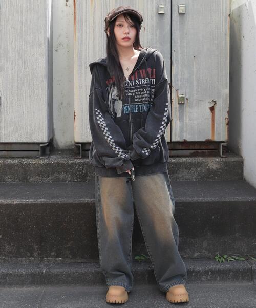 WEGO（ウィゴー）の「WEGO/パウダーブリーチグラフィックZIPパーカー（パーカー・メンズ・その他3/その他2/その他1・LARGE/MEDIUM）」の6枚目の写真