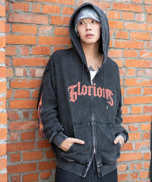 WEGO（ウィゴー）の「WEGO/パウダーブリーチグラフィックZIPパーカー（パーカー・メンズ・その他3/その他2/その他1・LARGE/MEDIUM）」の12枚目の写真