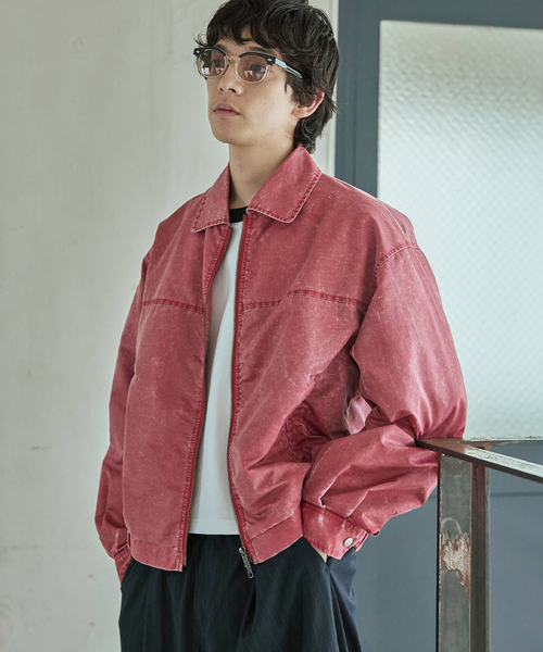 JOURNAL STANDARD（ジャーナルスタンダード）の「ナイロン ツイル ウォッシュド ブルゾン（ブルゾン・メンズ・ネイビー/レッド・MEDIUM/LARGE）」の2枚目の写真