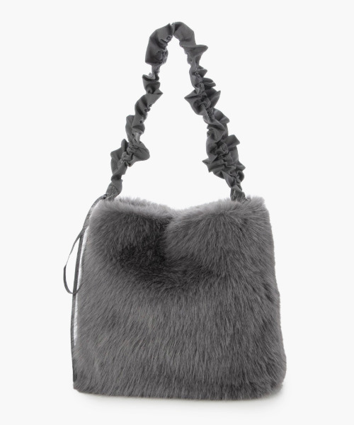 cache cache(カシュ カシュ)の「カシュカシュ cachecache / フリルワンハンドルエコファートート(トートバッグ・レディース・ベージュ系その他/グレー/ライトグレー・FREE)」の3枚目の写真
