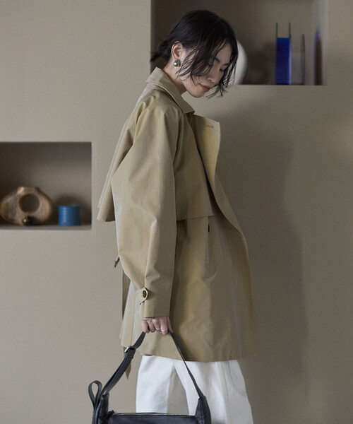 Firsthand(ファーストハンド)の「Firsthand/ファーストハンド ミドル丈 T/Cシャンブレー トレンチコート(トレンチコート・レディース・サックスブルー/ピンク/ベージュ・FREE)」の15枚目の写真