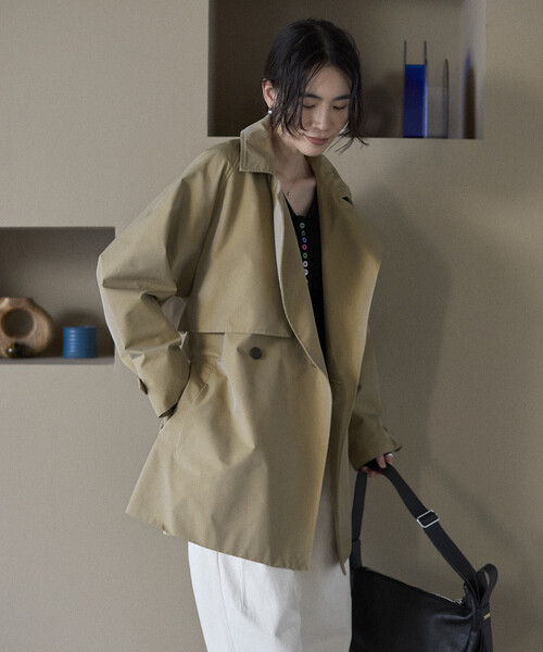 Firsthand(ファーストハンド)の「Firsthand/ファーストハンド ミドル丈 T/Cシャンブレー トレンチコート(トレンチコート・レディース・サックスブルー/ピンク/ベージュ・FREE)」の20枚目の写真