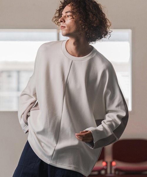 mlt5412- フロントバック配色ポンチカットソー（Tシャツ/カットソー