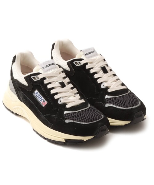 AUTRY オートリー　HYPERWAY LOW Autry Hyperway Sneakers In Whisper White Laminated Leather And Mesh