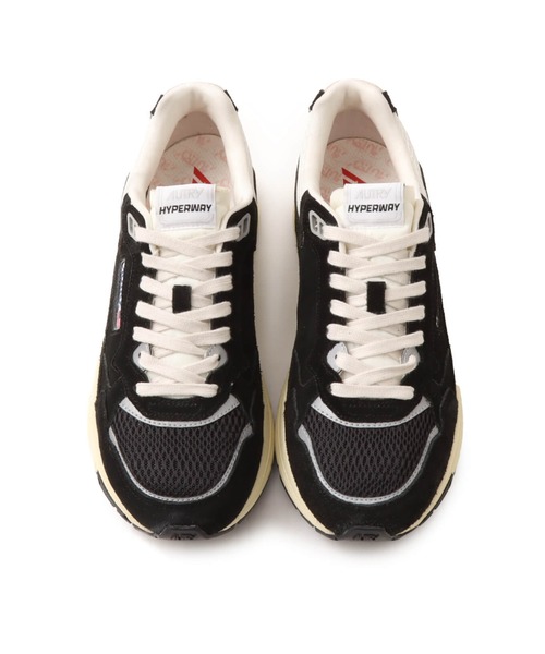 AUTRY オートリー　HYPERWAY LOW Autry Hyperway Sneakers In Malachite Color And Silver-tone Suede And M