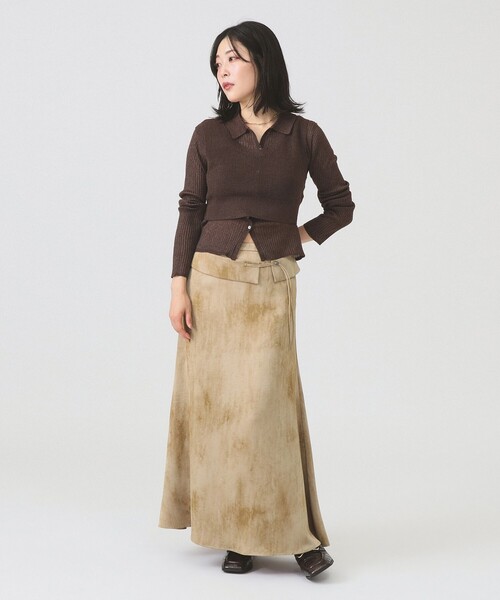 Ray BEAMS（レイビームス）の「RBS / サテン プリント ベルベット スカート（スカート・レディース・オフホワイト/ベージュ・0/1）」の5枚目の写真