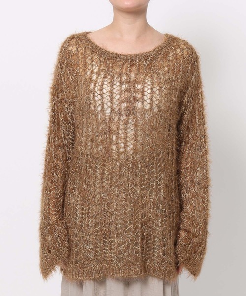 mysty woman（ミスティウーマン）の「モヘヤライクスカシニット 582023（ニット/セーター・レディース・ブルー/ベージュ/ブラウン・FREE）」の7枚目の写真
