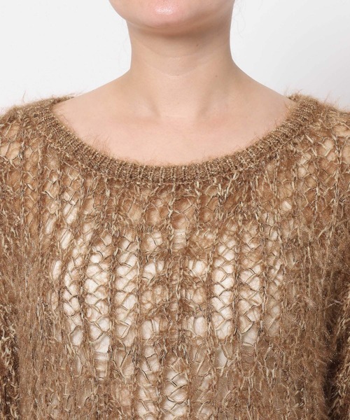 mysty woman（ミスティウーマン）の「モヘヤライクスカシニット 582023（ニット/セーター・レディース・ブルー/ベージュ/ブラウン・FREE）」の11枚目の写真