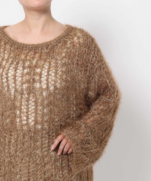 mysty woman（ミスティウーマン）の「モヘヤライクスカシニット 582023（ニット/セーター・レディース・ブルー/ベージュ/ブラウン・FREE）」の12枚目の写真