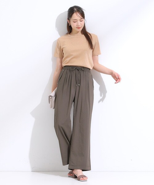 DRESKIP（ドレスキップ）の「【着丈選べる/S-LL】触れる度ひんやり ゆるきれい イージーワイドパンツ（その他パンツ・レディース・ブラック/ダークブラウン・02/03/40/04/36/42/01/38）」の13枚目の写真