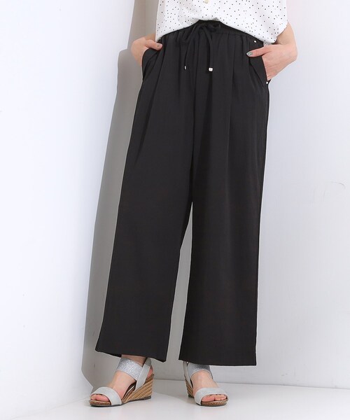 DRESKIP（ドレスキップ）の「【着丈選べる/S-LL】触れる度ひんやり ゆるきれい イージーワイドパンツ（その他パンツ・レディース・ブラック/ダークブラウン・02/03/40/04/36/42/01/38）」の8枚目の写真