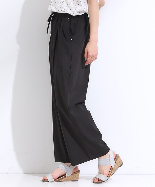DRESKIP（ドレスキップ）の「【着丈選べる/S-LL】触れる度ひんやり ゆるきれい イージーワイドパンツ（その他パンツ・レディース・ブラック/ダークブラウン・02/03/40/04/36/42/01/38）」の7枚目の写真