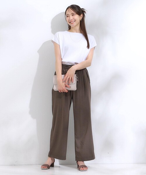 DRESKIP（ドレスキップ）の「【着丈選べる/S-LL】触れる度ひんやり ゆるきれい イージーワイドパンツ（その他パンツ・レディース・ブラック/ダークブラウン・02/03/40/04/36/42/01/38）」の21枚目の写真