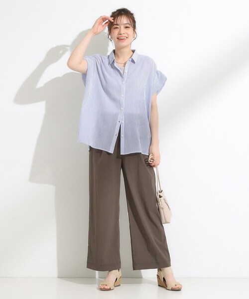 DRESKIP（ドレスキップ）の「【着丈選べる/S-LL】触れる度ひんやり ゆるきれい イージーワイドパンツ（その他パンツ・レディース・ブラック/ダークブラウン・02/03/40/04/36/42/01/38）」の17枚目の写真