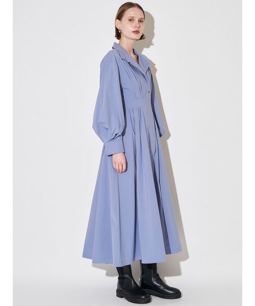 ELENDEEK ★期間限定価格★ セール】オープンカラーフィット＆フレアワンピース（ワンピース