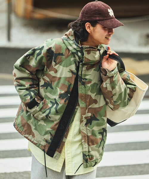 NAUTICA（ノーティカ）の「NAUTICA/ノーティカ ビックシルエット 中綿キルト リップストップ ミリタリーショートブルゾン（ブルゾン・メンズ・カモフラージュ/ブラック・MEDIUM/LARGE/X-LARGE）」の8枚目の写真