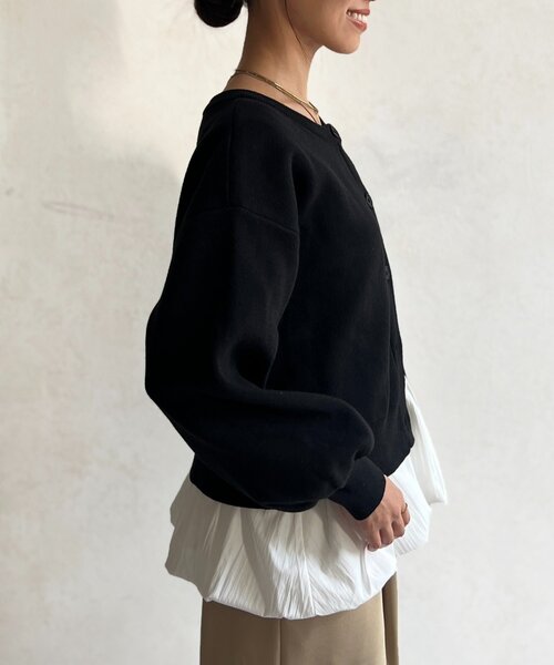 Chez toi（シェトワ）の「ペプラムインナーSETニットカーディガン（カーディガン/ボレロ・レディース・モカ/ブラック/グレー・FREE）」の8枚目の写真