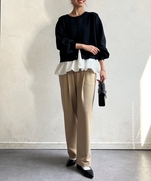 Chez toi（シェトワ）の「ペプラムインナーSETニットカーディガン（カーディガン/ボレロ・レディース・モカ/ブラック/グレー・FREE）」の10枚目の写真