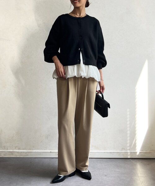 Chez toi（シェトワ）の「ペプラムインナーSETニットカーディガン（カーディガン/ボレロ・レディース・モカ/ブラック/グレー・FREE）」の11枚目の写真