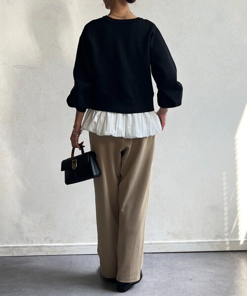 Chez toi（シェトワ）の「ペプラムインナーSETニットカーディガン（カーディガン/ボレロ・レディース・モカ/ブラック/グレー・FREE）」の14枚目の写真