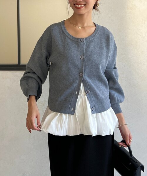 Chez toi（シェトワ）の「ペプラムインナーSETニットカーディガン（カーディガン/ボレロ・レディース・モカ/ブラック/グレー・FREE）」の20枚目の写真