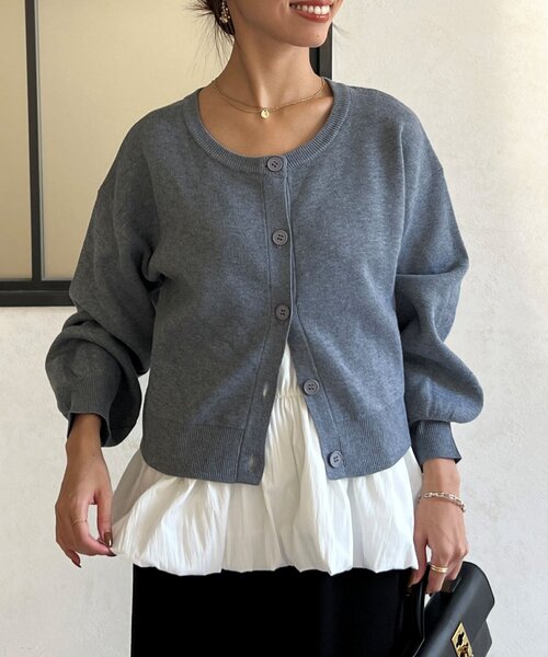 Chez toi（シェトワ）の「ペプラムインナーSETニットカーディガン（カーディガン/ボレロ・レディース・モカ/ブラック/グレー・FREE）」の22枚目の写真