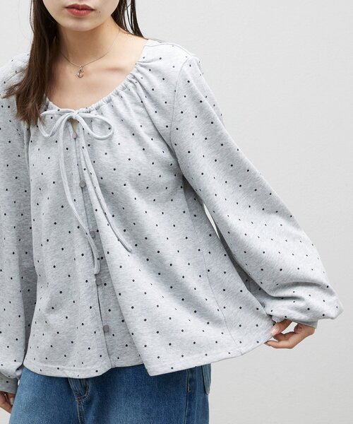DISCOAT(ディスコート)の「【umm.】ギャザーリボンプルオーバー(Tシャツ/カットソー・レディース・ネイビー/グレー・FREE)」の16枚目の写真