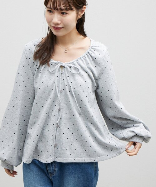 DISCOAT(ディスコート)の「【umm.】ギャザーリボンプルオーバー(Tシャツ/カットソー・レディース・ネイビー/グレー・FREE)」の19枚目の写真