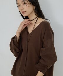 GALLARDAGALANTE | 【CHIKAコラボ】【時短】タイ付き総針Vネックニット(ニット/セーター)