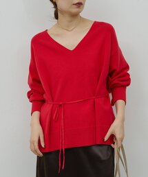 GALLARDAGALANTE | 【10/28(火)10:30～新色RED予約開始】タイ付き総針Vネックニット(ニット/セーター)