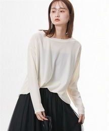 nissen（ニッセン）の「シアーベロアオーバーサイズトップス＜大きいサイズ有＞（Tシャツ/カットソー）」