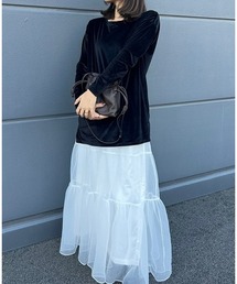 nissen | シアーベロアオーバーサイズトップス<大きいサイズ有>(Tシャツ/カットソー)