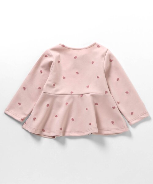 apres les cours（アプレレクール）の「【ジュニア対応】ハート・リボン刺繍ペプラムジャケット（カーディガン/ボレロ・キッズ・グレー/ピンク・90/100/110/120/130/140/80）」の6枚目の写真