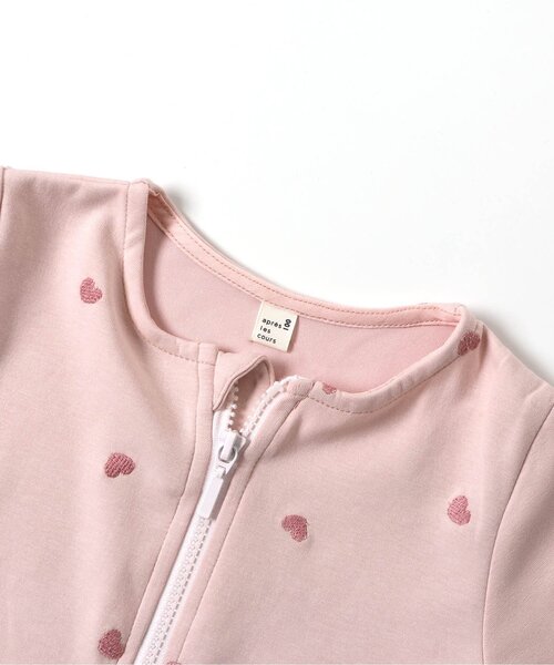 apres les cours（アプレレクール）の「【ジュニア対応】ハート・リボン刺繍ペプラムジャケット（カーディガン/ボレロ・キッズ・グレー/ピンク・90/100/110/120/130/140/80）」の7枚目の写真