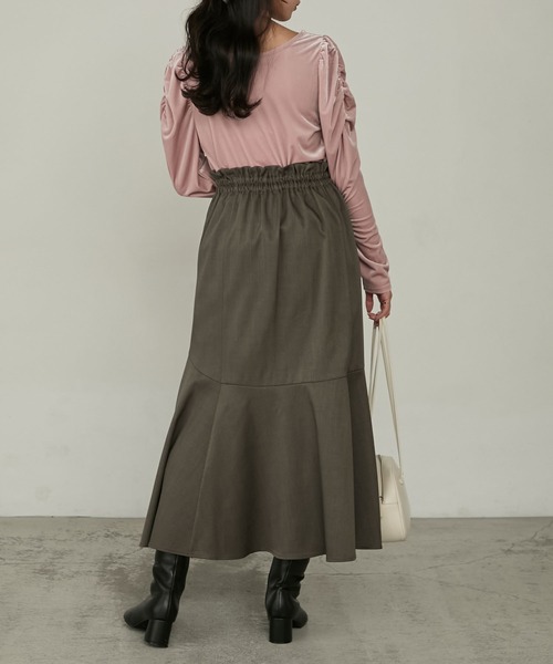 Cherir Mignon(シェリルミニョン)の「【Cherir Mignon】マルチウェイギャザーショルダーベロアプルオーバー(Tシャツ/カットソー・レディース・ミント/ブラウン/ピンク/ブラック・FREE)」の21枚目の写真