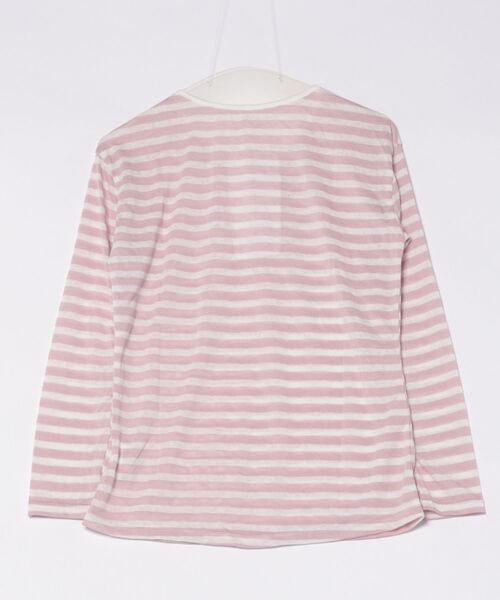 MAISON DE THERESE（メゾン ド テレーズ）の「ストライプ タイ付き オーバーサイズ ロングスリーブTシャツ（Tシャツ/カットソー・レディース・ブラック/ピンク・S）」の3枚目の写真