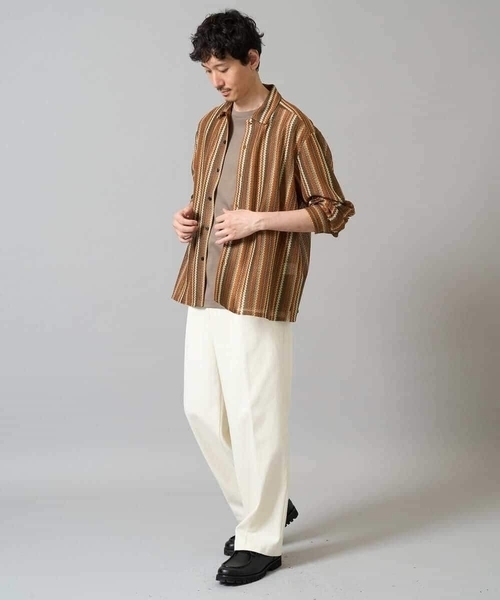 a.v.v（アーヴェヴェ）の「【イージーケア/毛玉になりにくい】ワンタックワイドデニムスラックス【ストレッチ/洗濯機で洗える】（その他パンツ・メンズ・アイボリー・48/46）」の11枚目の写真