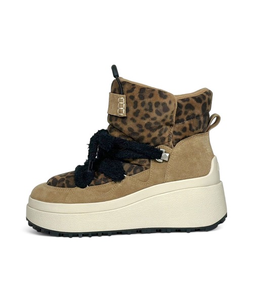 ASH（アッシュ）の「ASH/アッシュ【OREGON】厚底レオパードスニーカーブーツ ウェッジヒール リボンシューレース スタッズ 8cmヒール（ブーツ・レディース・レオパード・39/38/37/36）」の2枚目の写真