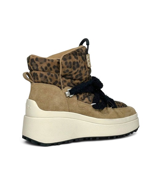 ASH（アッシュ）の「ASH/アッシュ【OREGON】厚底レオパードスニーカーブーツ ウェッジヒール リボンシューレース スタッズ 8cmヒール（ブーツ・レディース・レオパード・39/38/37/36）」の4枚目の写真