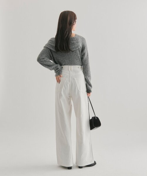 ウエスト調整可能！】レース切替デニム（デニムパンツ）｜mystic