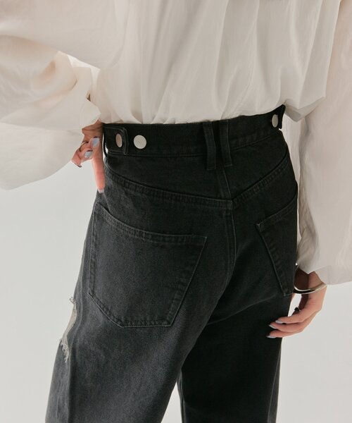 mystic（ミスティック）の「【ウエスト調整可能！】レース切替デニム