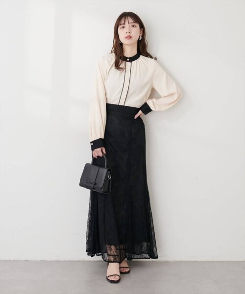 natural couture（ナチュラルクチュール）の「【WEB限定】バイカラーデザイン釦ブラウス（シャツ/ブラウス・レディース・アイボリー/チャコールグレー/オフホワイト/ピンク系その他/ネイビー/ブルー系その他/ベージュ・FREE）」の21枚目の写真