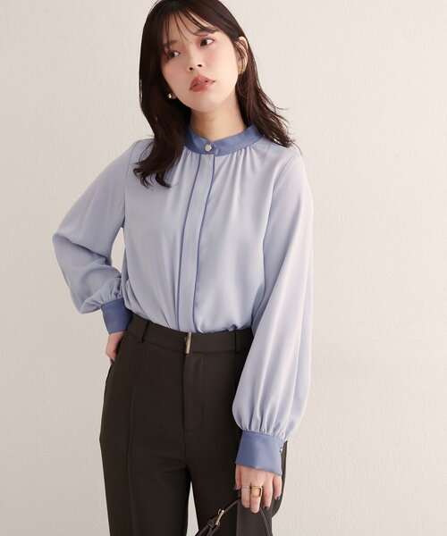 natural couture（ナチュラルクチュール）の「【WEB限定】バイカラーデザイン釦ブラウス（シャツ/ブラウス・レディース・アイボリー/チャコールグレー/オフホワイト/ピンク系その他/ネイビー/ブルー系その他/ベージュ・FREE）」の11枚目の写真