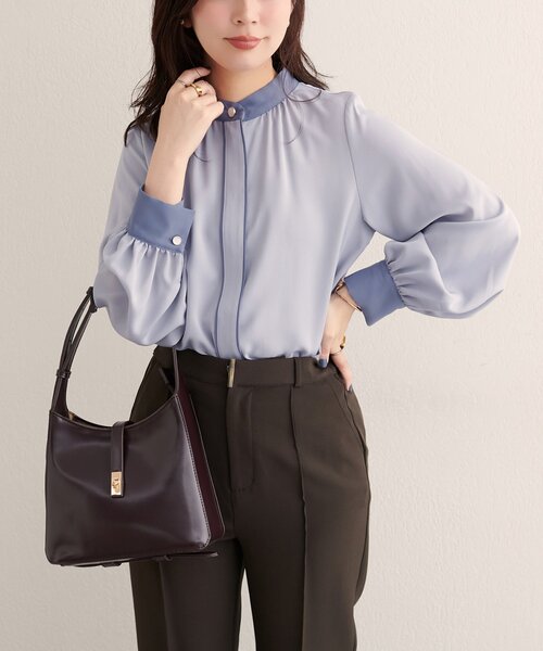 natural couture（ナチュラルクチュール）の「【WEB限定】バイカラーデザイン釦ブラウス（シャツ/ブラウス・レディース・アイボリー/チャコールグレー/オフホワイト/ピンク系その他/ネイビー/ブルー系その他/ベージュ・FREE）」の14枚目の写真