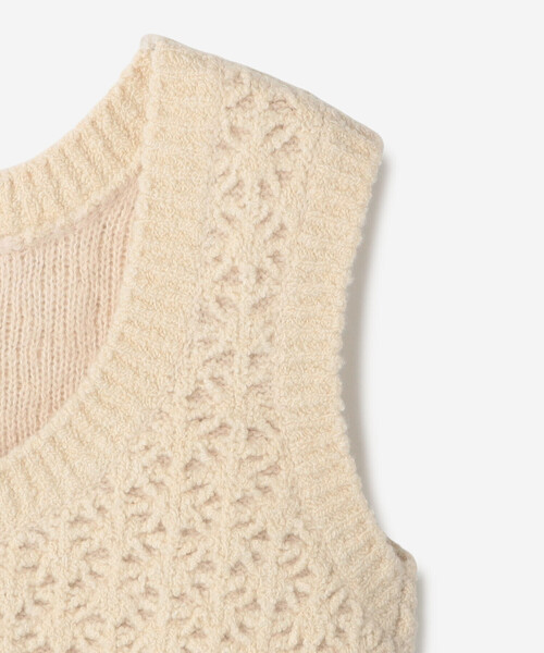 WALANCE(ワランス)の「WALANCE | クロシェ ダブルニットベスト WOMEN(ベスト・レディース・ベージュ系その他/チャコール・F)」の5枚目の写真