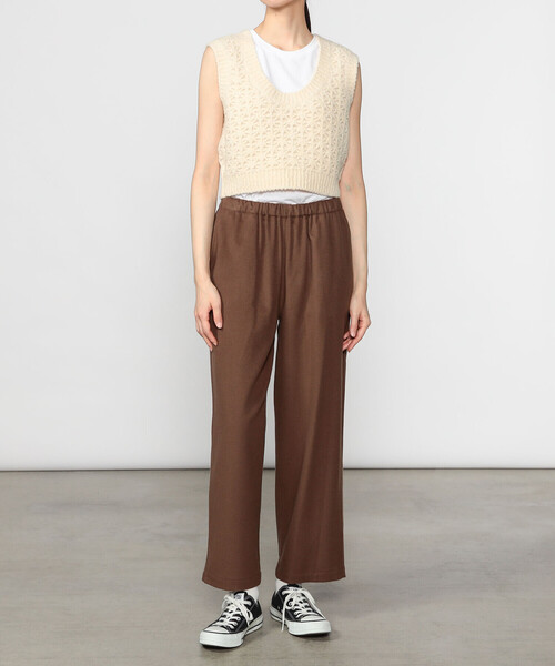 WALANCE(ワランス)の「WALANCE | クロシェ ダブルニットベスト WOMEN(ベスト・レディース・ベージュ系その他/チャコール・F)」の7枚目の写真