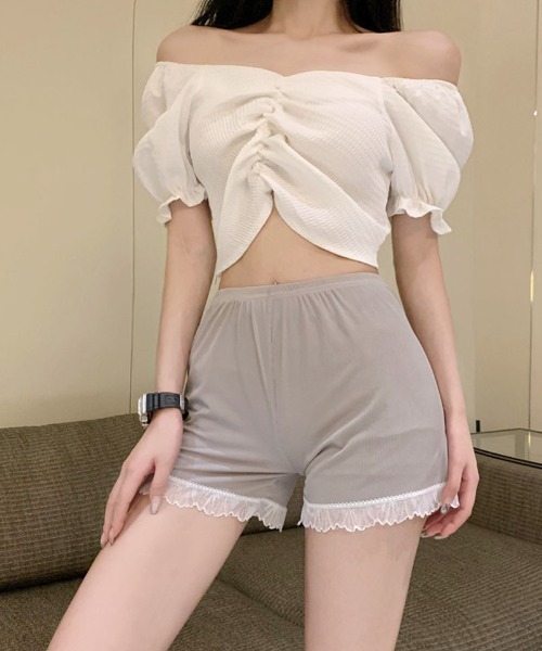 shoppinggo(ショッピングゴー)の「ペチパンツ レース ペチコート インナーショーツ 無地 ボックスショーツ シームレス 下着(その他パンツ・レディース・ブラック/ベージュ/ホワイト/ピンク/グレー・FREE)」の9枚目の写真
