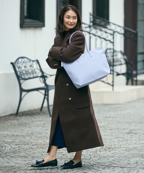 セール】ダブルブレストバージンウールロングコート（チェスターコート