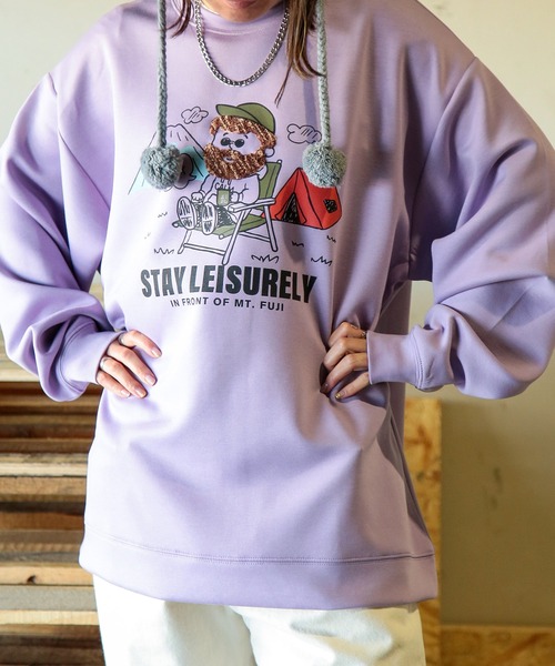 B&T CLUB(ビーティークラブ)の「スウェット メンズ 大きいサイズ オジーダンボールMIX サガラ刺繍 クルーネック トレーナー B&T CLUB ビーアンドティークラブ(Tシャツ/カットソー・メンズ・B/A/C/D・X1(3L~4L)/X2(4L~5L)/X3(6L~7L))」の2枚目の写真