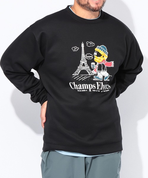 B&T CLUB(ビーティークラブ)の「スウェット メンズ 大きいサイズ オジーダンボールMIX サガラ刺繍 クルーネック トレーナー B&T CLUB ビーアンドティークラブ(Tシャツ/カットソー・メンズ・B/A/C/D・X1(3L~4L)/X2(4L~5L)/X3(6L~7L))」の4枚目の写真